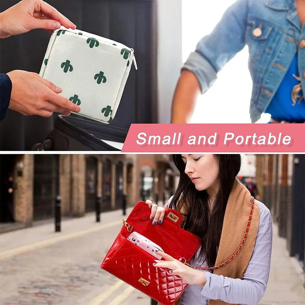 Travel Sanitary Pad Pouch Multi-Purpose Portable Compact Period Bag 1 pc (random colour)