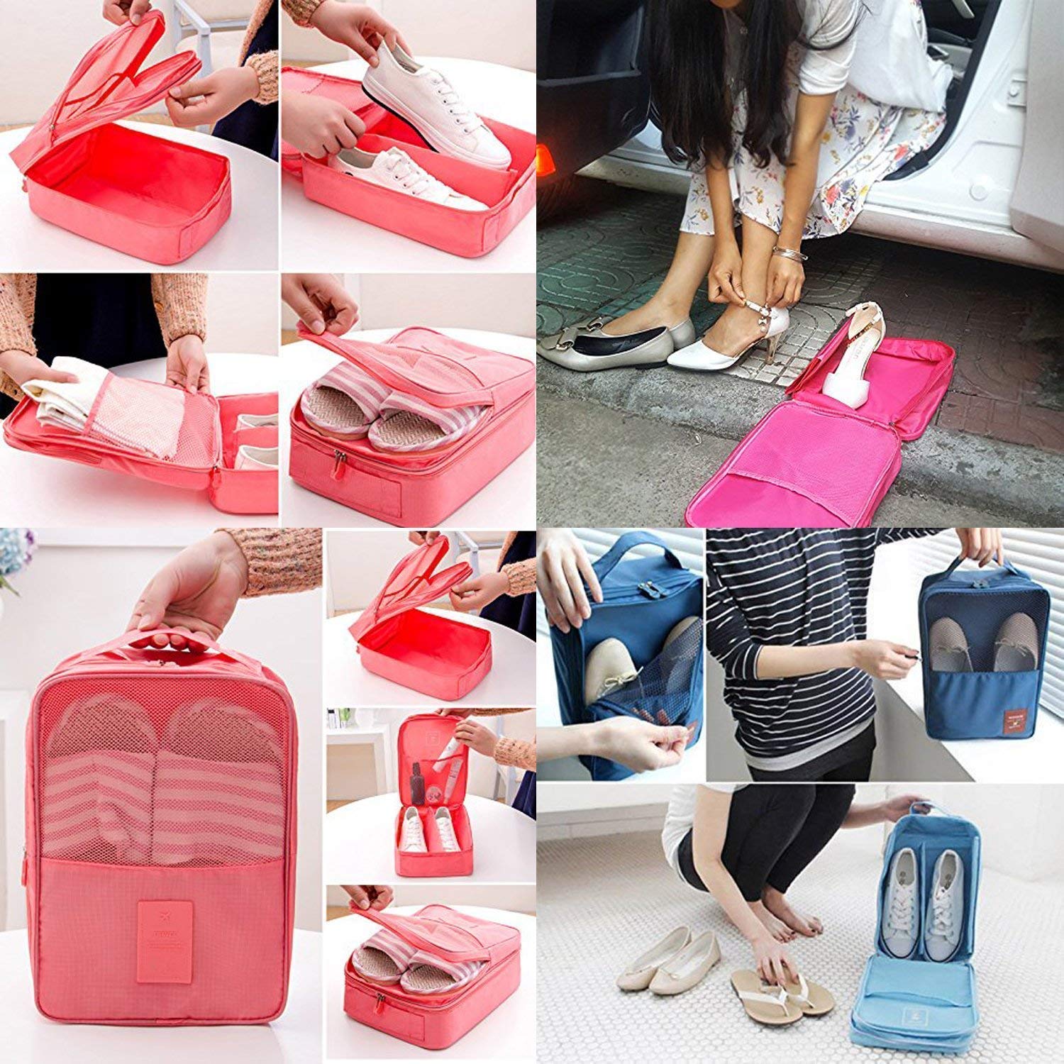Shoe Bag,Mossio Large Waterproof Shoe Organizer with Zipper for Men & Women