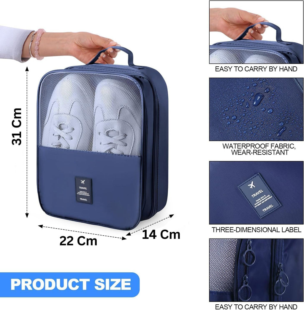 Shoe Bag,Mossio Large Waterproof Shoe Organizer with Zipper for Men & Women