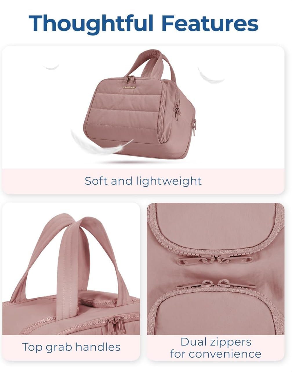4 in 1 Toiletry Bag Multi Functional Toiletry Bag for Women, Large Capacity Travel Toiletry Bag, Multi-Compartment Makeup Organiser with Elastic Brush Holders, Wide-Mouth Design