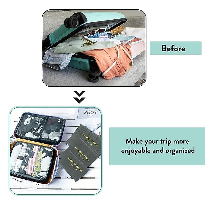 Styleys Polyester Set of 6 Packing Cubes Travel Organizer Pouches