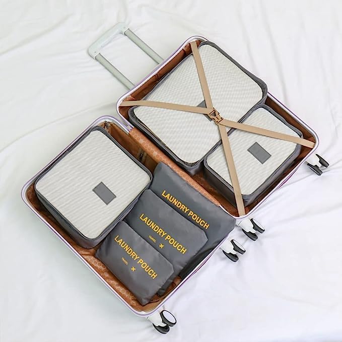 Styleys Polyester Set of 6 Packing Cubes Travel Organizer Pouches
