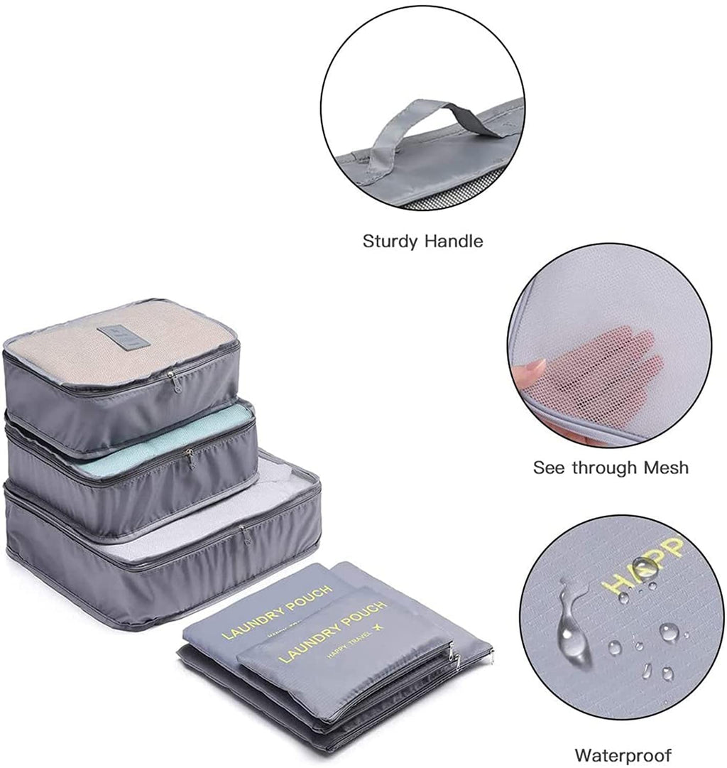 Styleys Polyester Set of 6 Packing Cubes Travel Organizer Pouches