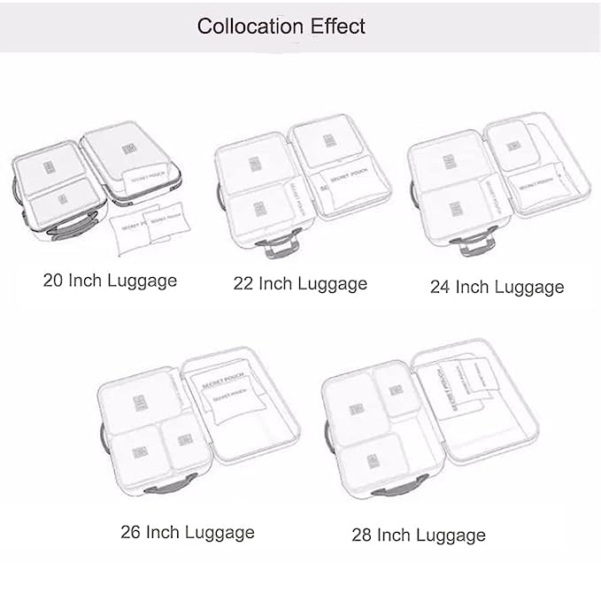 Styleys Polyester Set of 6 Packing Cubes Travel Organizer Pouches
