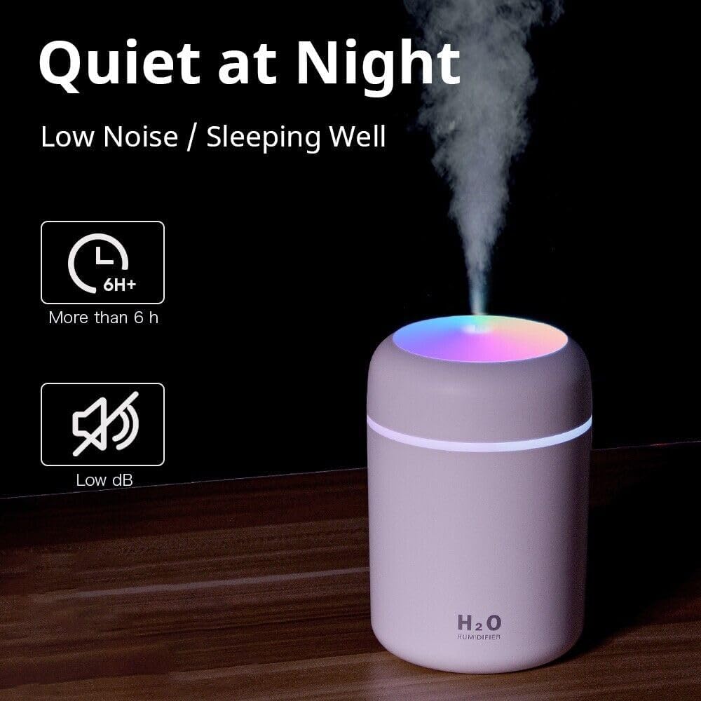 ZYOZ Ultrasonic Cool‑Mist Aroma Diffuser | Quiet Humidifier with LED Mood Lights | Aromatherapy Air Freshener for Home, Car, Office, Spa & Yoga | Calming Mist & Glow (H2O Humidifier) Main image