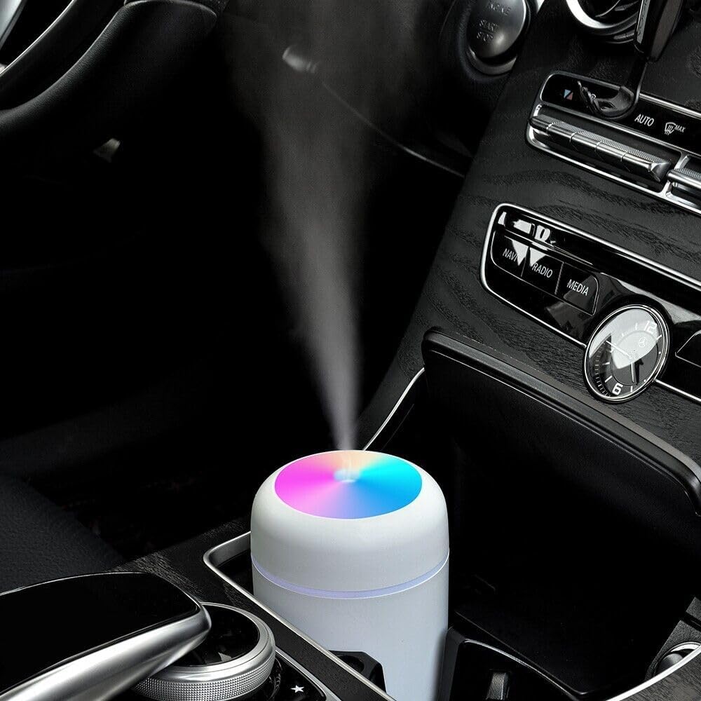Ultrasonic Cool‑Mist Aroma Diffuser | Quiet Humidifier with LED Mood Lights | Aromatherapy Air Freshener for Home, Car, Office, Spa & Yoga | Calming Mist & Glow (H2O Humidifier)
