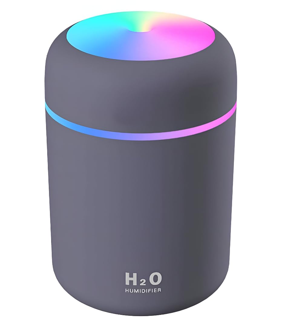 Ultrasonic Cool‑Mist Aroma Diffuser | Quiet Humidifier with LED Mood Lights | Aromatherapy Air Freshener for Home, Car, Office, Spa & Yoga | Calming Mist & Glow (H2O Humidifier)