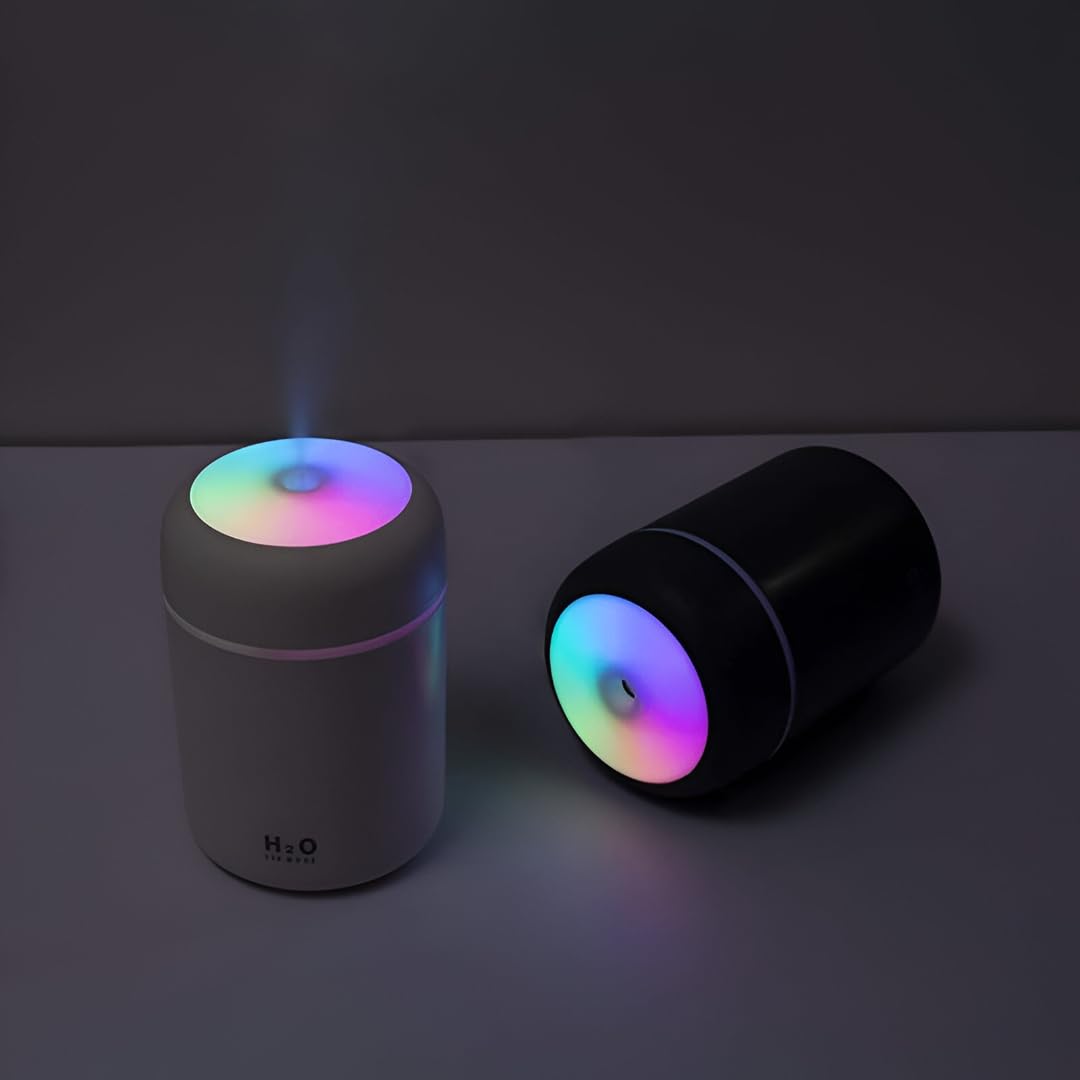 Ultrasonic Cool‑Mist Aroma Diffuser | Quiet Humidifier with LED Mood Lights | Aromatherapy Air Freshener for Home, Car, Office, Spa & Yoga | Calming Mist & Glow (H2O Humidifier)