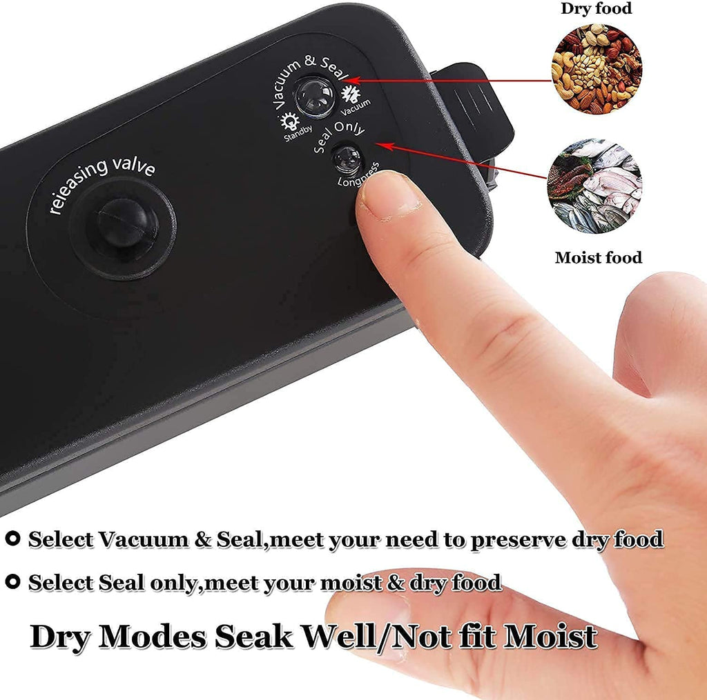Vacuum Sealer Machine, Automatic Fresh Food-Sealer, Vacuum Packing Machine For Fruits, Meat Preservation With Dry & Moist Sealing Modes With LED