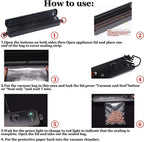 Vacuum Sealer Machine, Automatic Fresh Food-Sealer, Vacuum Packing Machine For Fruits, Meat Preservation With Dry & Moist Sealing Modes With LED