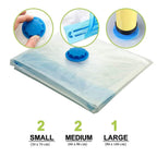 Vacuum Storage Bags for Clothes with Hand Pump – 5-Pack Space Saver Bags for Travel & Home – Self-Compression Organizer for Blankets, Comforters, Jackets & Sweaters