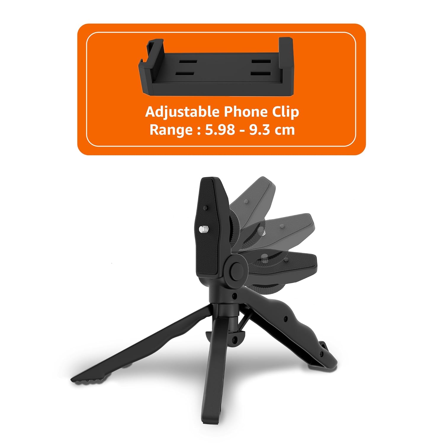 Vlogging Kit 6 in 1 for iPhone, Android (with Tripod), Mini LED + Cardioid Microphone + Phone Clip + Tripod for Live Broadcasting, Video Calling, Vlogging, YouTube, Instagram Secondary image