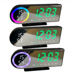 Digital Alarm Clock with 7-Color Changing LED Light, W601 Real-Time Temperature, Calendar Display & Snooze Function 1 pc