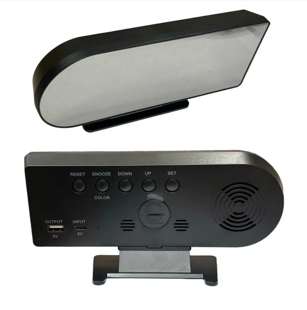 Digital Alarm Clock with 7-Color Changing LED Light, W601 Real-Time Temperature, Calendar Display & Snooze Function 1 pc