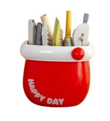 ZYOZ Happy Day Magnetic Wall-Mounted Storage Organizer Box | Multifunctional Pen Holder with Button Clip | Cute Desktop Organizer for Study Table, Bedside & Entrance Door | Multicolor Pack of 1 Main image