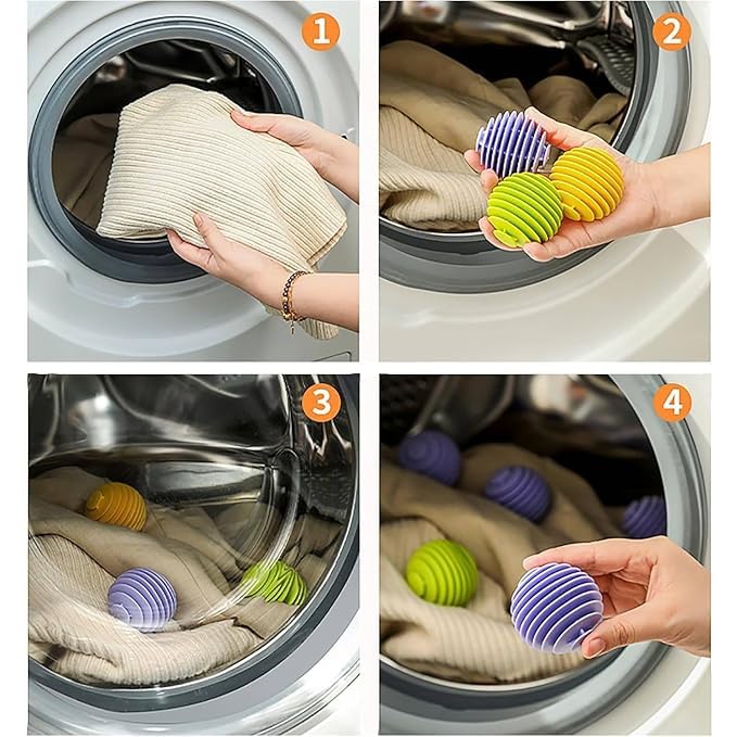 Washing Machine Laundry Dryer Balls | Anti-Entanglement | Reduce Wrinkles from Laundry | Lint Remover Cleaning Balls Reusable | Pack of 4