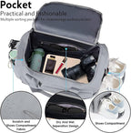 Nylon 24 Liter Travel Bag for Women Duffle Bags Shoulder Handbag for Men & Women, Outdoor Weekend Cabin Bag with Shoe and Wet Clothes Compartments (46x23x23 cm