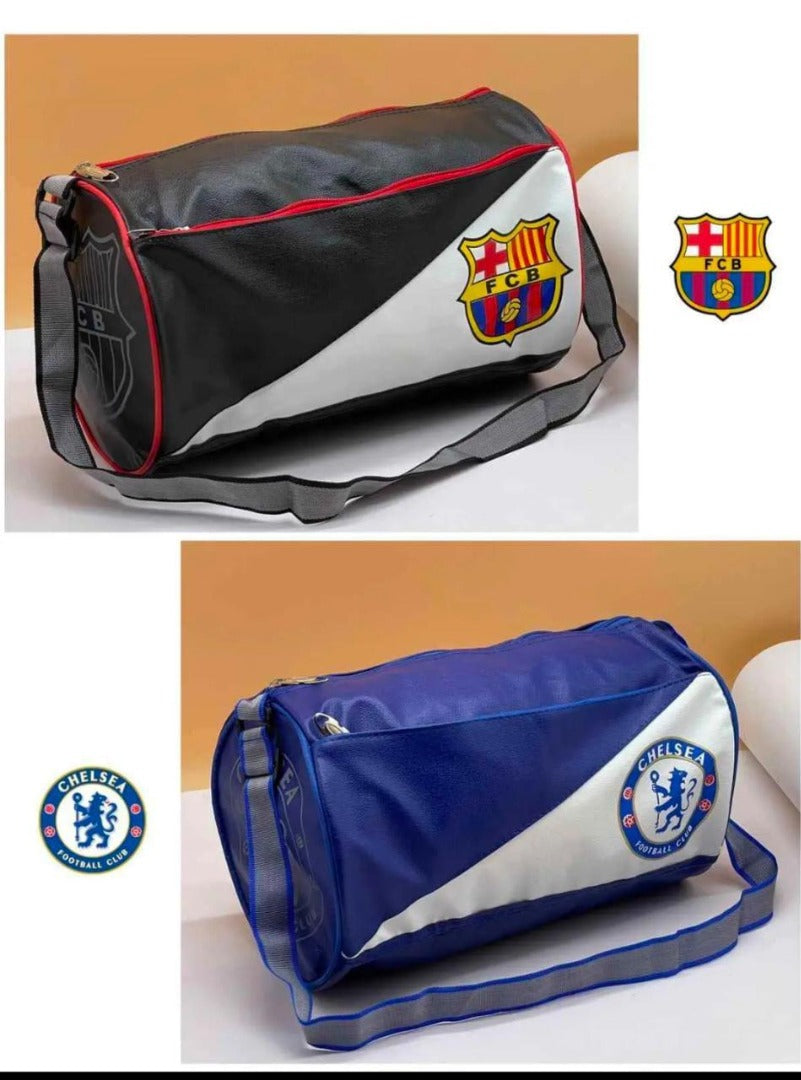 Football Club Duffle Bag for Kids (Style-FCB001)-Compact 13 inches - Stylish Travel Sports Picnic Bag with Adjustable Shoulder Strap - Birthday Gift for Young Football Fans, Boys & Girls