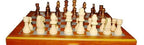 ZYOZ Wooden Chess Set with Leather Flask and 4 Shot Glasses, Travel Game Set, Brown