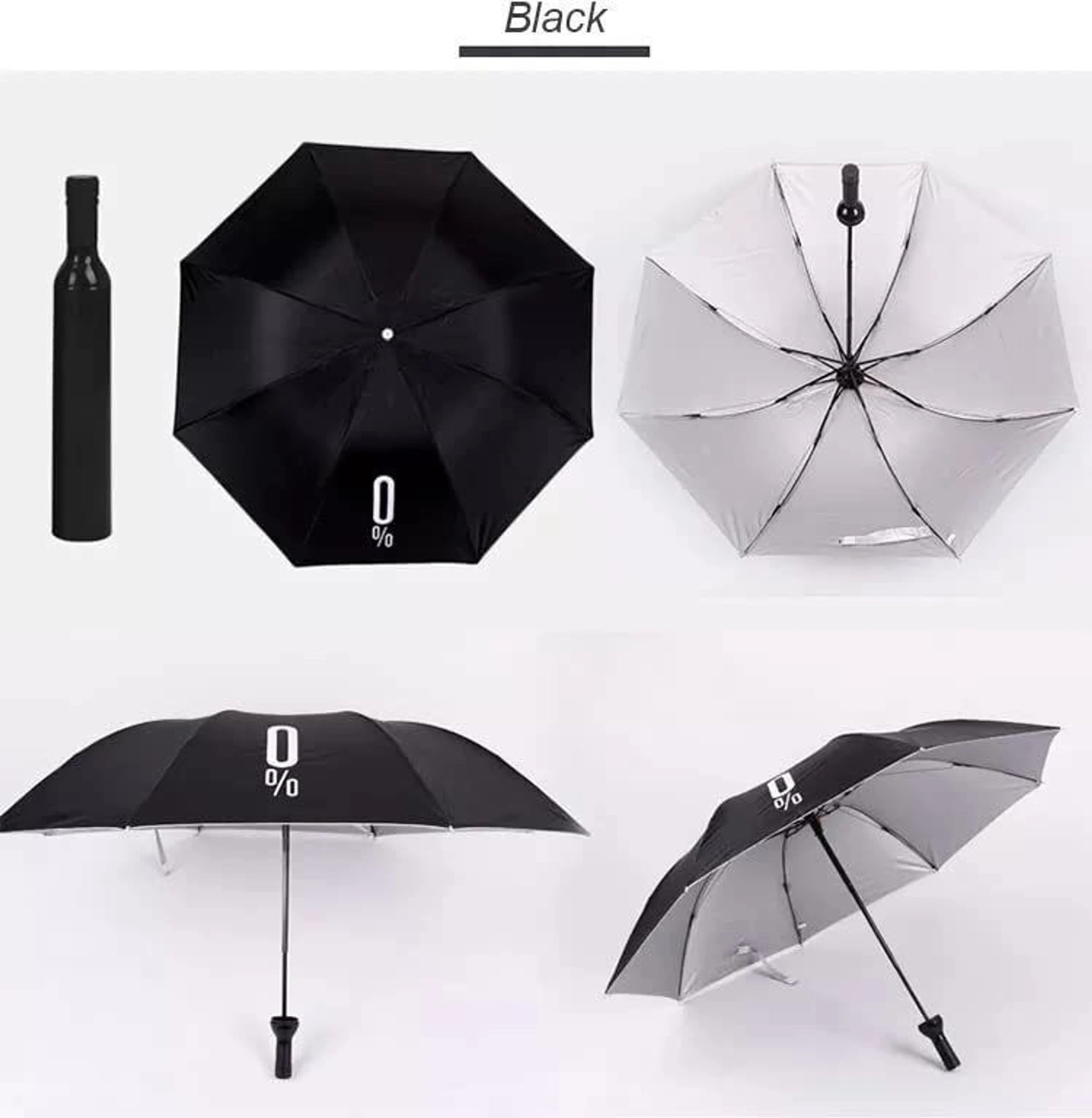 Compact Foldable Wine Bottle Umbrella with Case | Portable Manual Umbrella for Women, Men & Kids | Stylish Bottle Cover | Windproof & Travel-Friendly