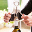 Multifunctional Wine Opener - Wing Corkscrew Beer and Wine Bottle Opener w/Winged Grip - Easy to Use Cork Remover, Used in Kitchen Chateau Restaurant Bars for Wine Enthusiast and (Silver, 18.5x5cm)