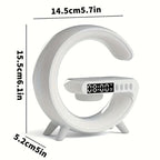 Wireless Charger Lamp with Bluetooth Speaker, FM Radio & Dynamic RGB Mood Lights