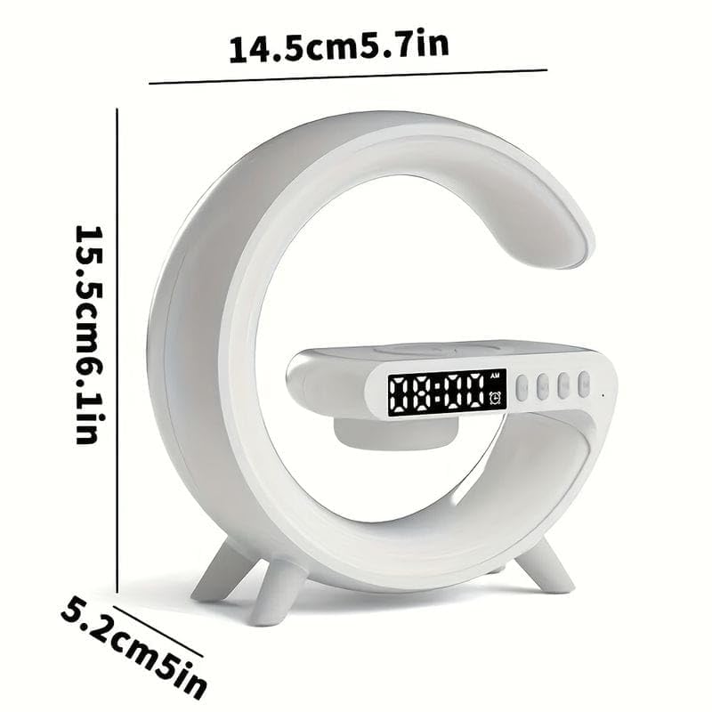 Wireless Charger Lamp with Bluetooth Speaker, FM Radio & Dynamic RGB Mood Lights