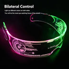 LED Light Up Rave Techno Sunglasses, Cyberpunk DJ Party Glasses, 7 Color Effects, 5 Flash Modes, for Festivals, Night Clubs and Night Events. Unisex