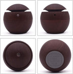 USB Portable Humidifier – Mini Cool Mist Humidifier for Car, Office & Home Use (Wood Finish, Dark Brown)