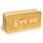 Wooden Digital Clock Temperature Date Display Clock 1 pc