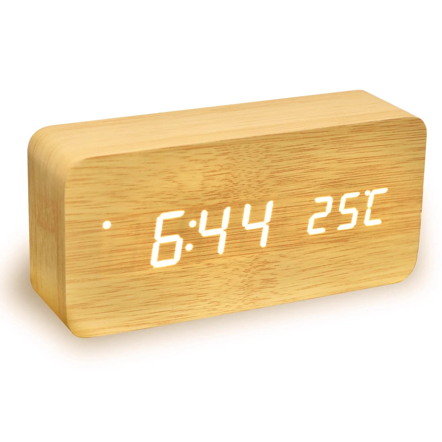 Wooden Digital Clock Temperature Date Display Clock 1 pc