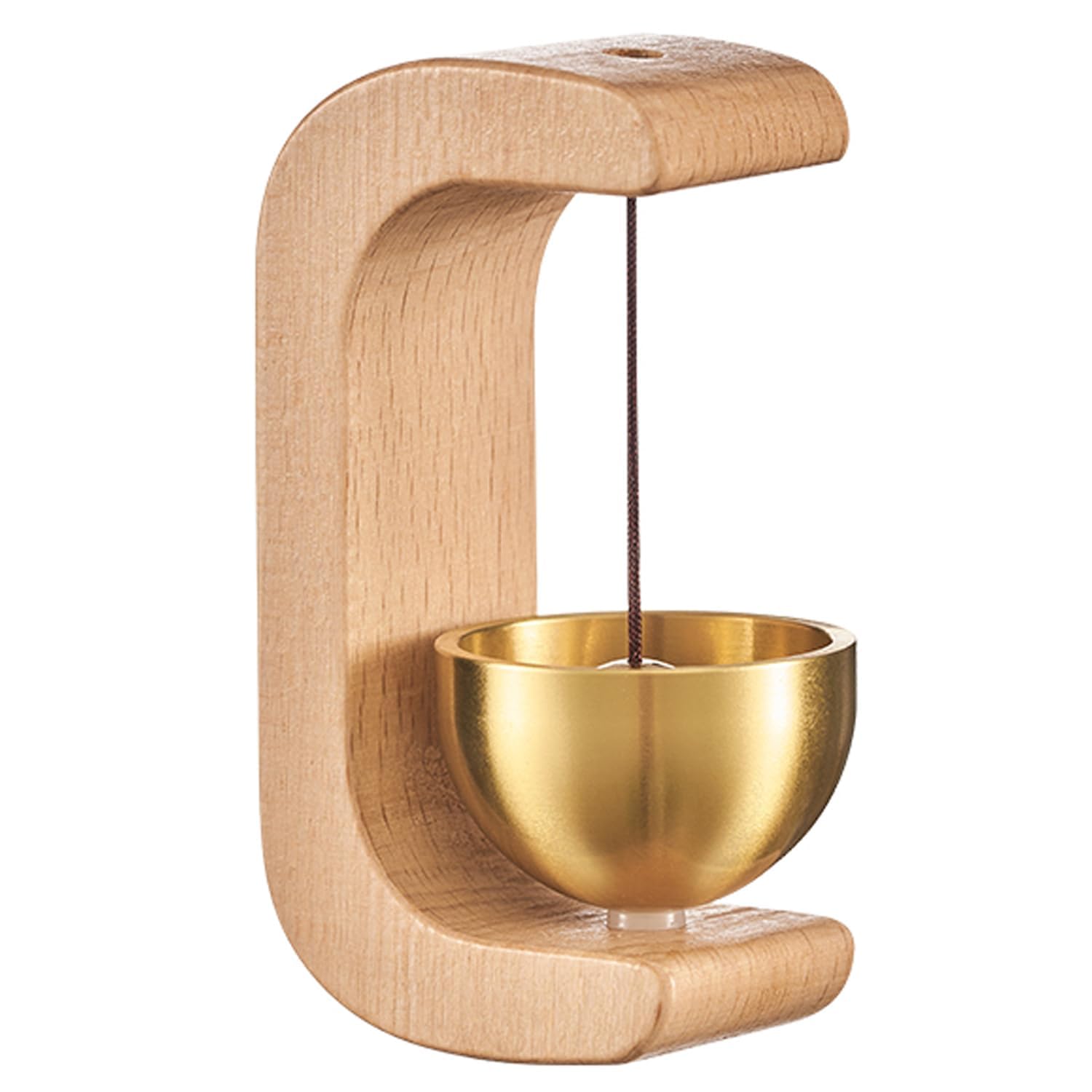 Magnetic Wooden Doorbell, Wood & Brass Shopkeepers Bell Entry Alert for Small Doors for Door Opening, Wall Mount Classic Sound Bell, Decorative Entry Chime for Home, Office Main image