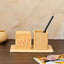 Digital Wooden Desk Clock with Desk Organizer, Table Clocks, Home Office Tabletop Clocks