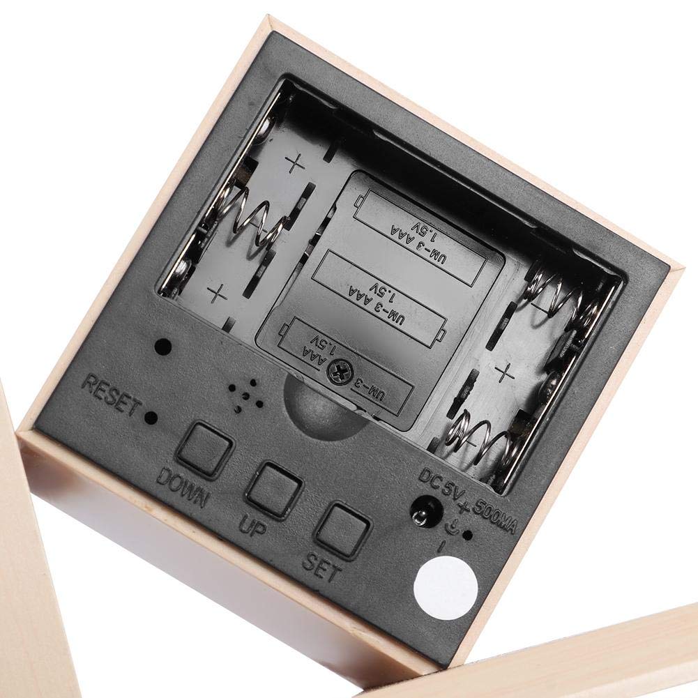 ZYOZ Wooden Digital Alarm Clock, LED Electronic Clock, USB Powered Desktop Table Clocks with Pen Holder Siutable for Students, Teens, Office Staff, etc