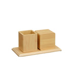 Digital Wooden Desk Clock with Desk Organizer, Table Clocks, Home Office Tabletop Clocks