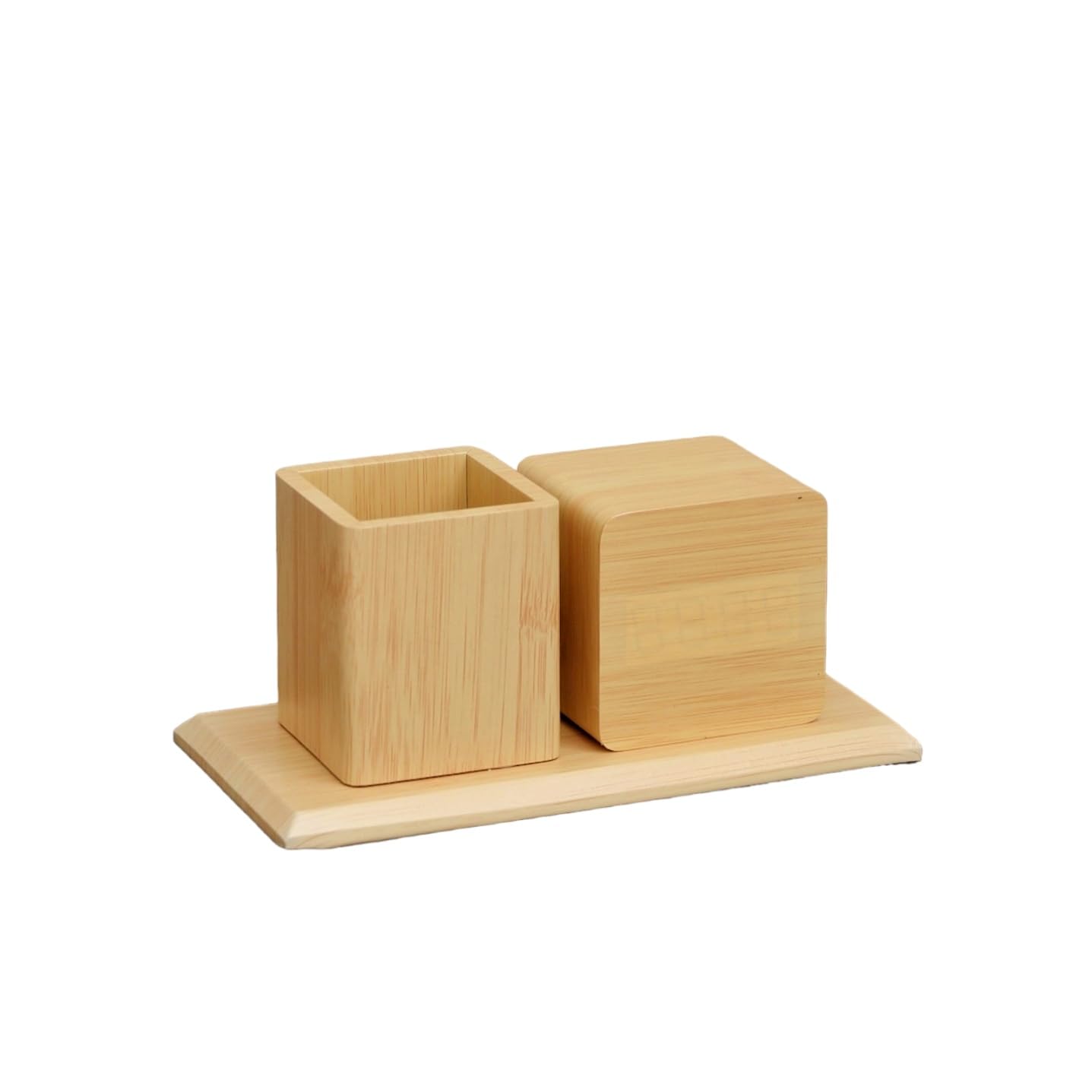 Digital Wooden Desk Clock with Desk Organizer, Table Clocks, Home Office Tabletop Clocks