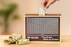 Premium Wooden Money Saving Box – Number Piggy Bank for Kids & Adults | Secure Coin & Cash Storage Box | Stylish Wooden Safe (50K Money Box, 1, Count)