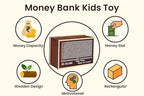 Premium Wooden Money Saving Box – Number Piggy Bank for Kids & Adults | Secure Coin & Cash Storage Box | Stylish Wooden Safe (50K Money Box, 1, Count)
