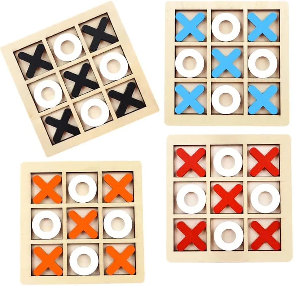 ZYOZ Classic Wooden Tic Tac Toe Game – Engaging XOXO Board Game for Kids & Adults, Fun Brain-Boosting Tabletop Toy, Perfect for Family Game Nights & Birthday Return Gifts (Ages 5-12)(random colour) Secondary image