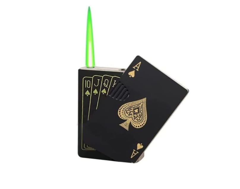 ZYOZ Ace of Spades Butane Lighter – Stylish Windproof & Refillable Metal Flame Lighter | Waterproof FlashCard Design for Smoking, Camping Main image