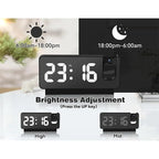 Projector LED Display Digital Projection Mute Mirror USB powwed Office Clock with 180° Projector for Bedroom Digital Temperature Display Clock