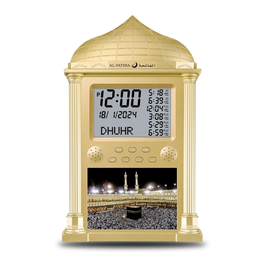 Muslim Azan Clock – Islamic Adhan Prayer Alarm with Hijri Date, LED Display, Wall & Table Clock for Mosque, Home & Office 1pc