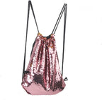 Sequin Drawstring Bag Reversible Sequin Backpack Glittering Shoulder Bag Colorful