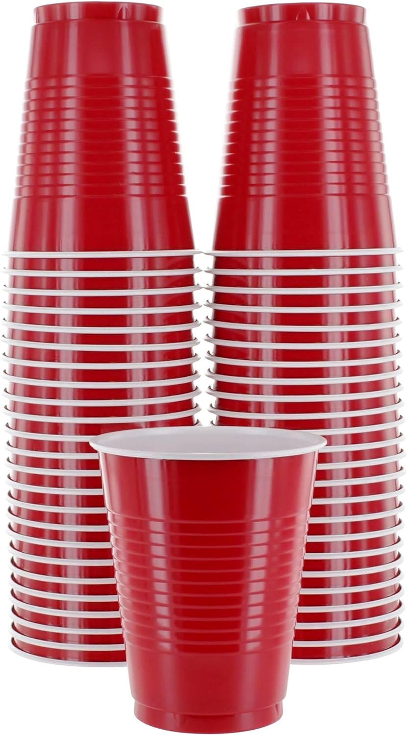 Beer Pong Glasses – Party Drinking Glasses for Christmas, New Year, Halloween & Bachelor Parties Red Pack of 20