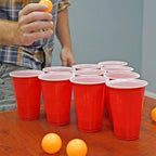 Beer Pong Glasses – Party Drinking Glasses for Christmas, New Year, Halloween & Bachelor Parties Red Pack of 20