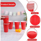 Beer Pong Glasses – Party Drinking Glasses for Christmas, New Year, Halloween & Bachelor Parties Red Pack of 20