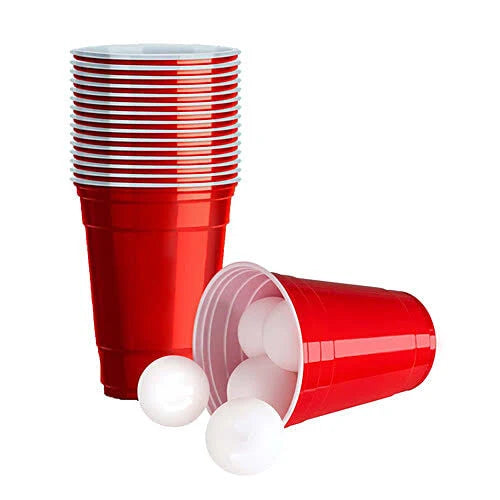 Beer Pong Glasses – Party Drinking Glasses for Christmas, New Year, Halloween & Bachelor Parties Red Pack of 20