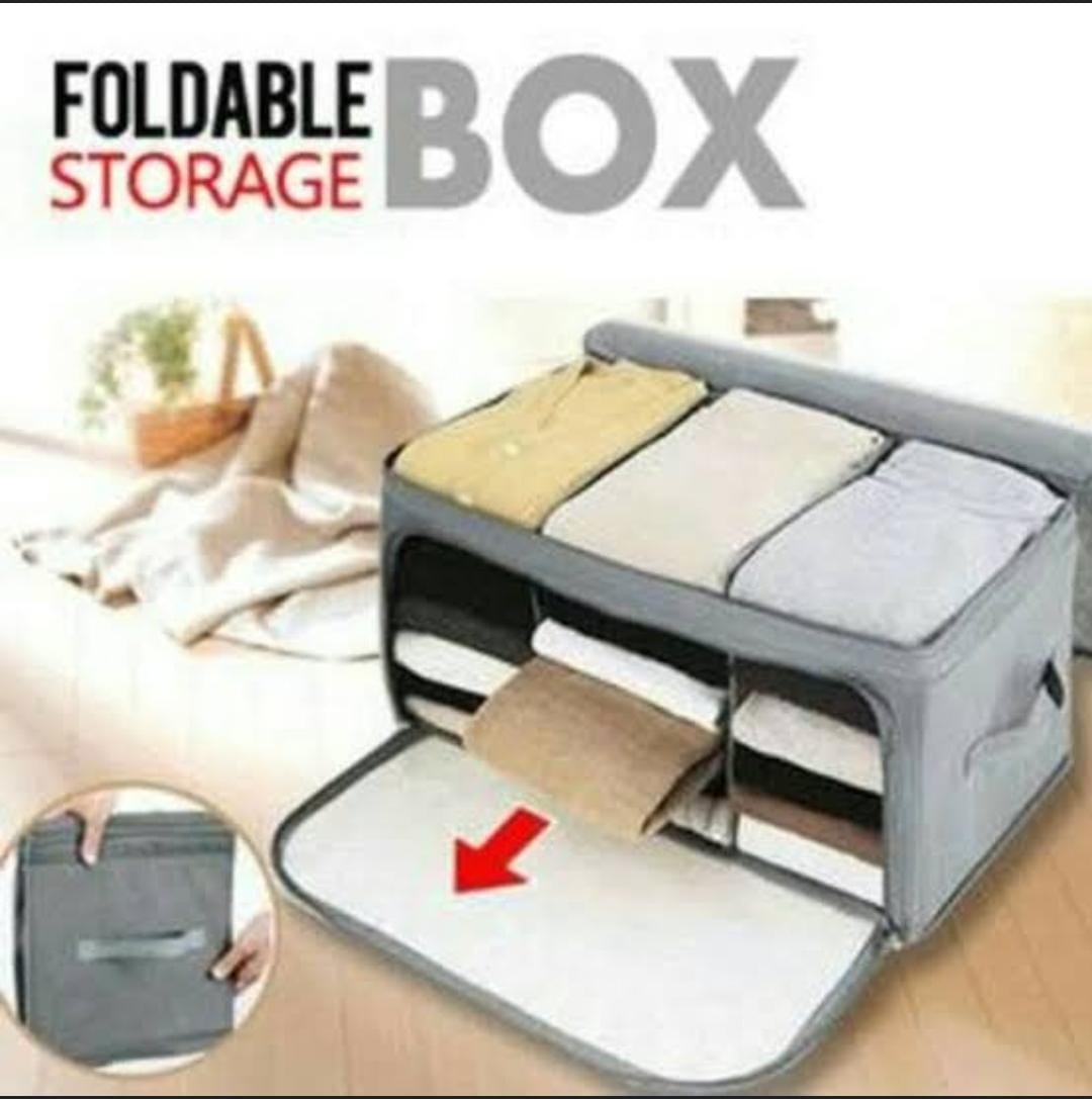 ZYOZ New Collapsible Bamboo Charcoal Organizer Bag Clothes Sweater Closet Storage Box Secondary image