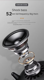 Transparent Cover bluetooth Speaker Candle Light Speaker LED Night Light Creative Home Atmosphere Light Wireless Desktop Speaker(BLACK)