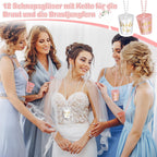 Team Bride and Bride Shot Glass, 7 Pieces Beads Bridal Snap Pink Bridal Team Shot Glasses + 1 Piece Beads Bridal Shot Glass Plastic Necklace Chain Wine Cup for Wedding Bachelorette Party Hen